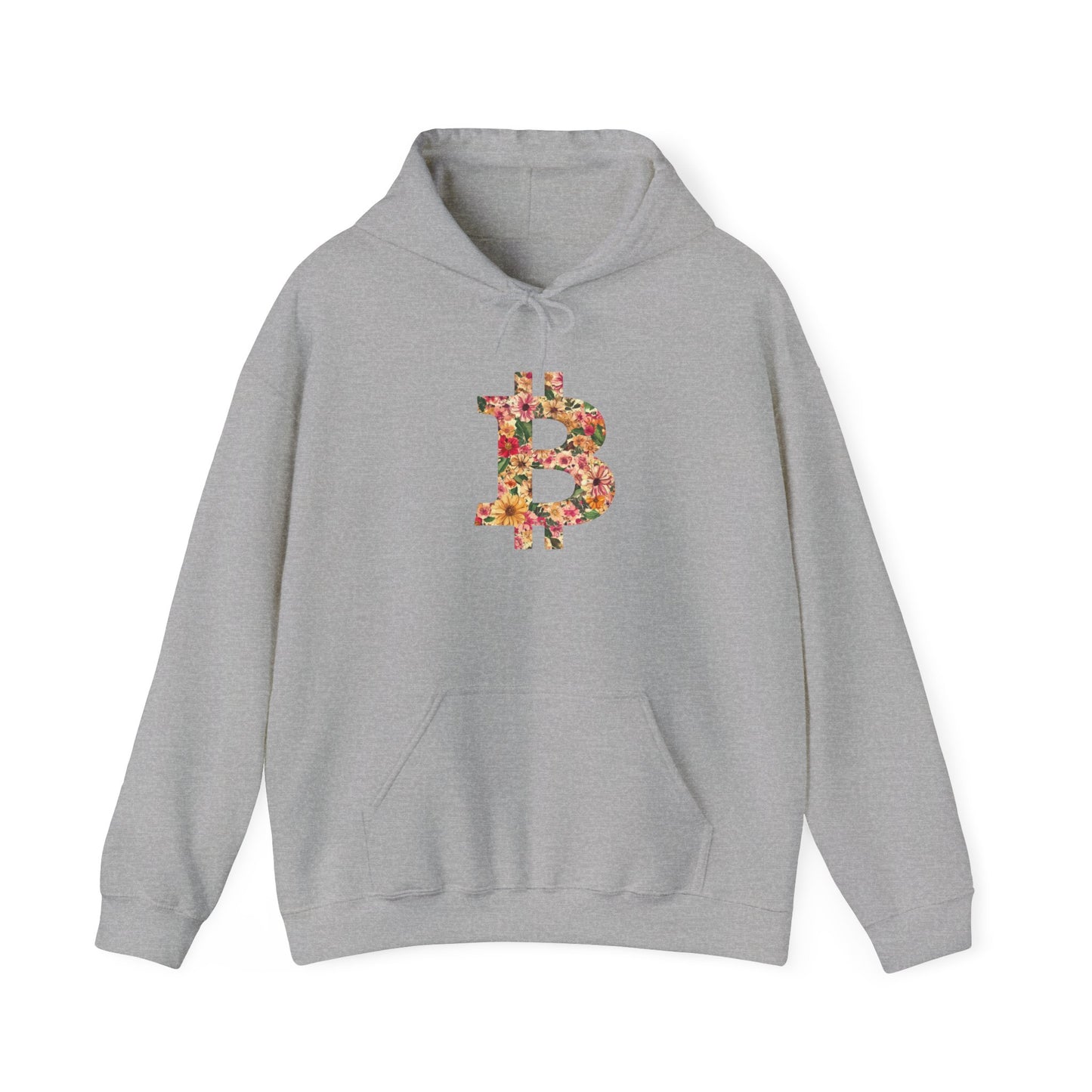 Bitcoin Floral Unisex Heavy Blend™ Hooded Sweatshirt