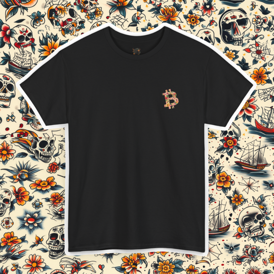 Bitcoin Floral Heavy Cotton Tee