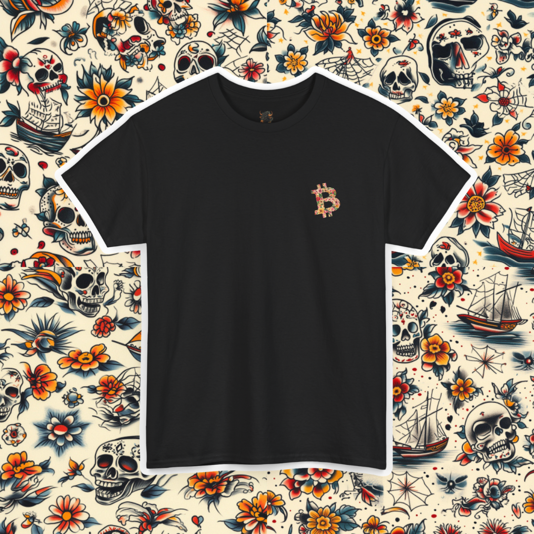 Bitcoin Floral Heavy Cotton Tee