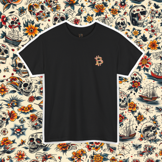 Bitcoin Floral Heavy Cotton Tee