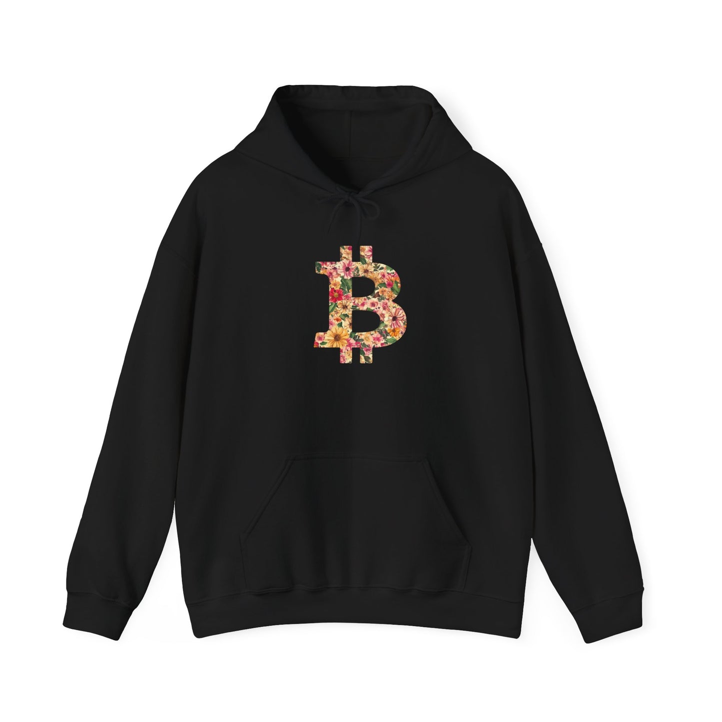 Bitcoin Floral Unisex Heavy Blend™ Hooded Sweatshirt