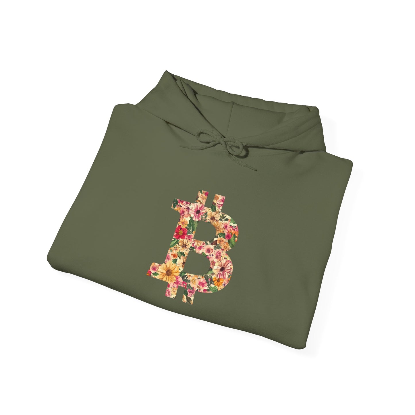 Bitcoin Floral Unisex Heavy Blend™ Hooded Sweatshirt