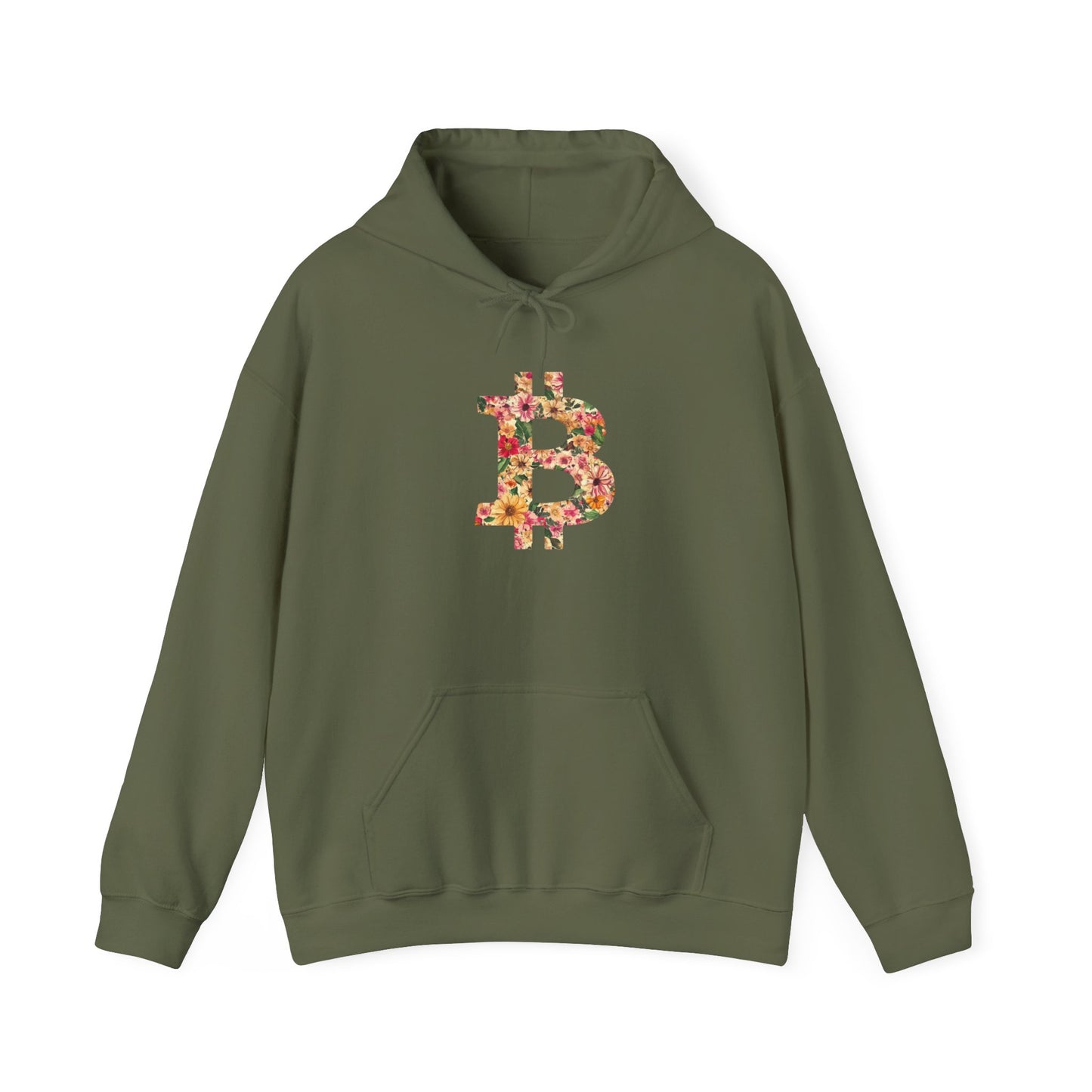 Bitcoin Floral Unisex Heavy Blend™ Hooded Sweatshirt