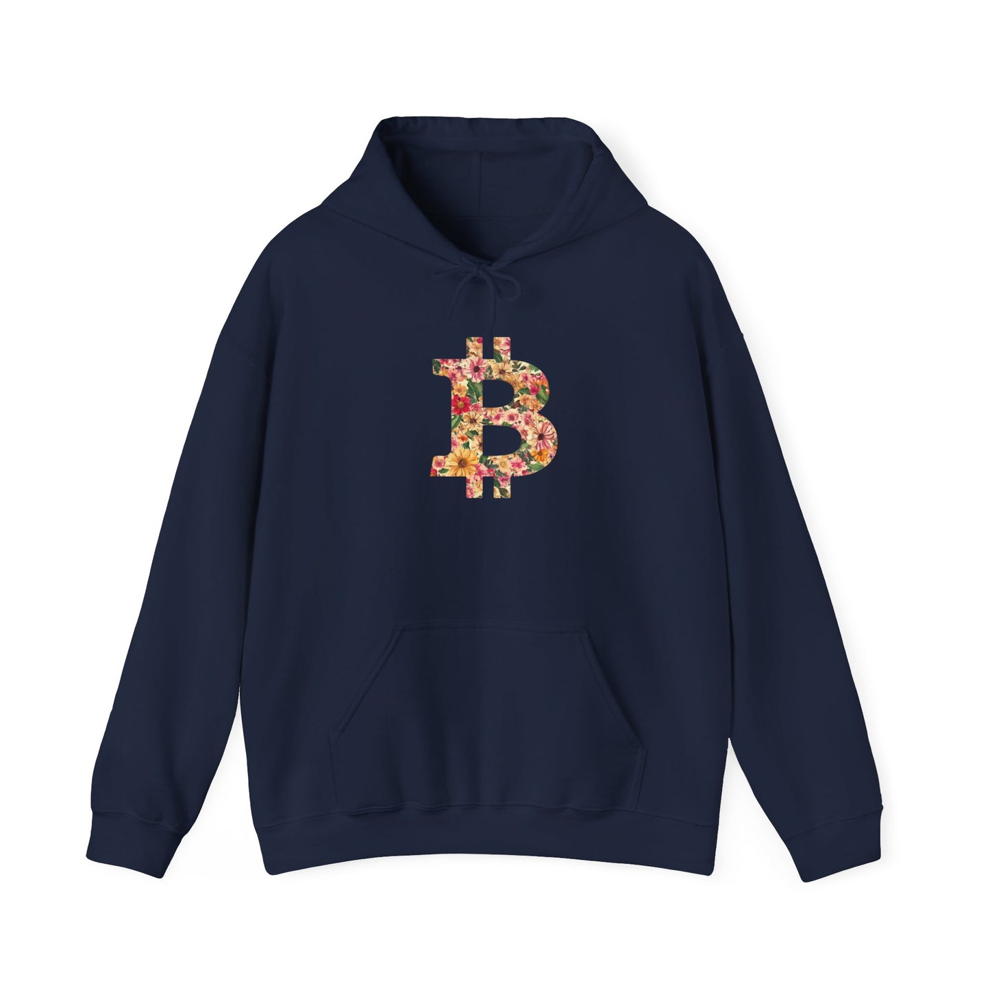 Bitcoin Floral Unisex Heavy Blend™ Hooded Sweatshirt